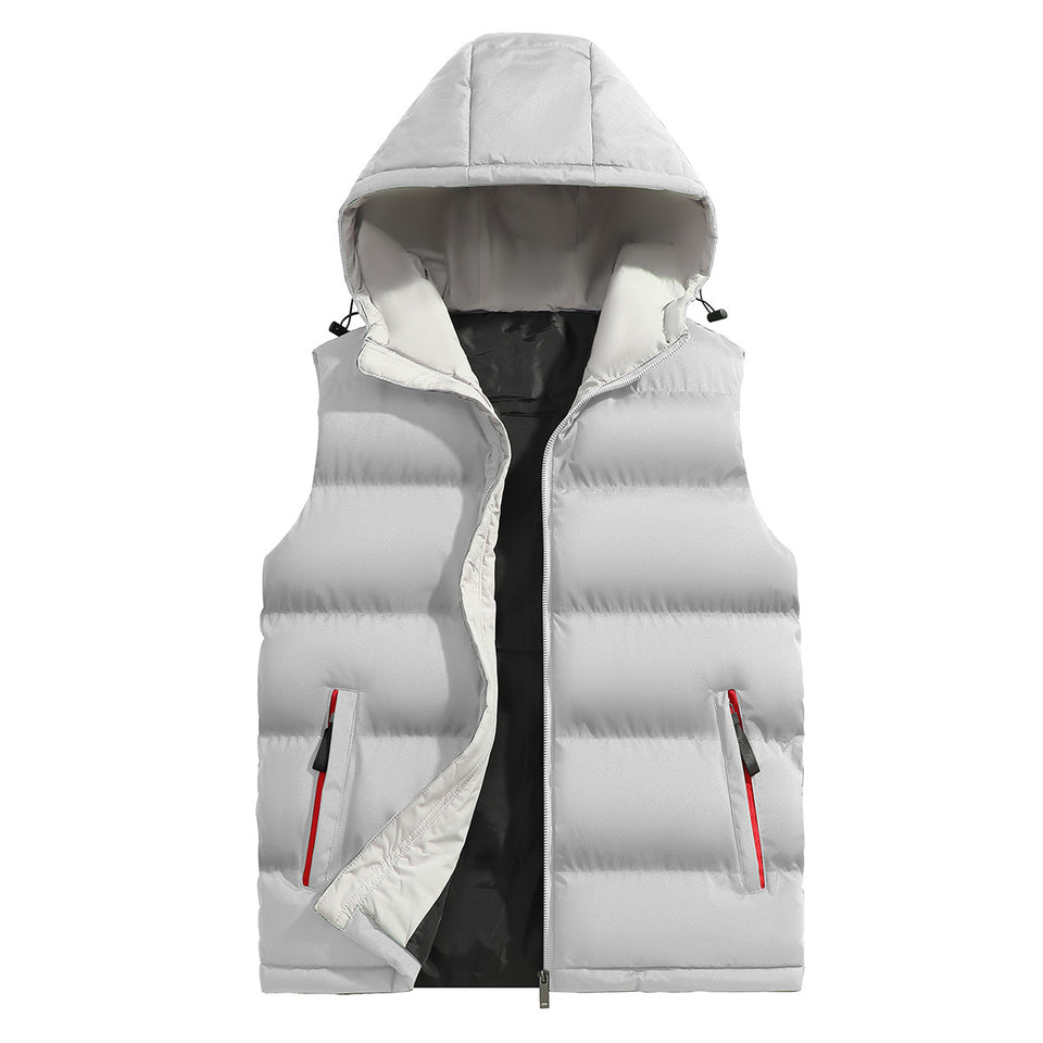 Youth Sports Casual Sleeveless Hooded Vest – Lightweight Polyester