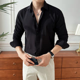 Men’s Slim Fit Business Shirt – Long Sleeve, 7 Colors, Soft Luster