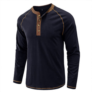 European & American Men’s Long-Sleeved Cotton T-Shirt | Outdoor Style