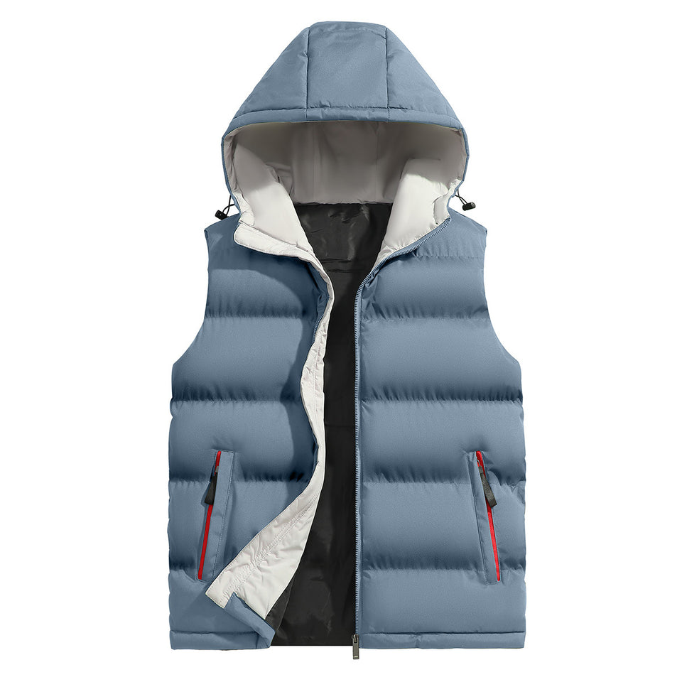 Youth Sports Casual Sleeveless Hooded Vest – Lightweight Polyester