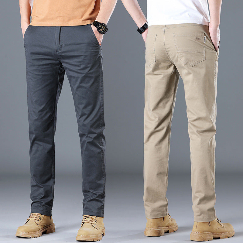 Men’s Casual Cotton Pants – Fashionable, Versatile, Mid-Rise Fit
