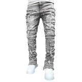 Men’s Ripped Stacked Jeans Pants