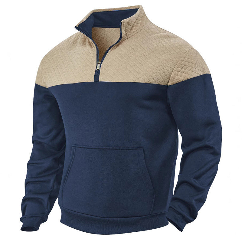 Men’s Heavy Fleece-Lined Zipper Sweater | Warm Winter Stand Collar