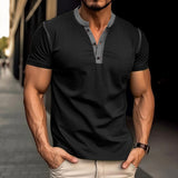Men’s Fashion Short-Sleeved Polo Shirt | Summer V-Neck T-Shirt Top