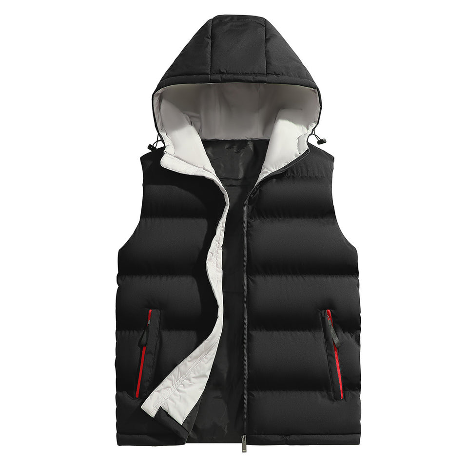 Youth Sports Casual Sleeveless Hooded Vest – Lightweight Polyester