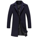 Men’s Solid Color Woolen Coat – Casual Business Autumn Winter Jacket