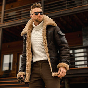Men’s Winter Military Fleece Jacket – Tactical Warm Fur Collar Coat