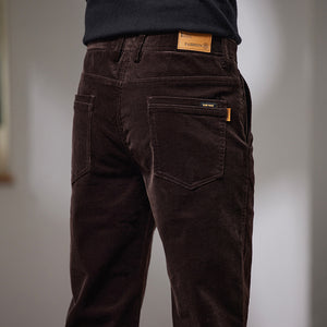 Men’s Slim Fit Corduroy Trousers | Warm Straight Casual Pants