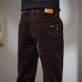 Men’s Slim Fit Corduroy Trousers | Warm Straight Casual Pants