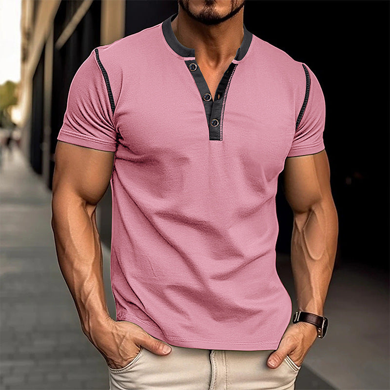 Men’s Fashion Short-Sleeved Polo Shirt | Summer V-Neck T-Shirt Top