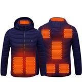 Men’s Heated Puffer Jacket – 9 Heat Zones, Hooded Electric Coat