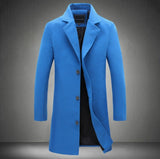 Men’s Solid Color Woolen Coat – Casual Business Autumn Winter Jacket