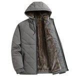 Men’s Winter Fleece Jacket | Thick Cotton Hooded Stand Collar Coat