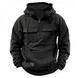 Men's Zip-Up Hoodie Thick Winter Sweatshirt with Drawstring & Pocket