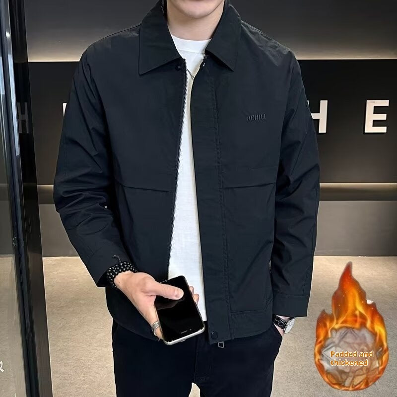 Cool Minimalism Lapel Men's Workwear Jacket | Casual Streetwear
