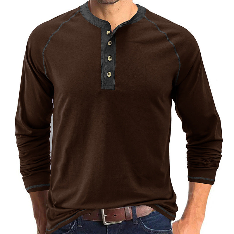 European & American Men’s Long-Sleeved Cotton T-Shirt | Outdoor Style