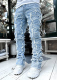 Men’s Ripped Stacked Jeans Pants
