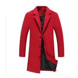 Men’s Solid Color Woolen Coat – Casual Business Autumn Winter Jacket