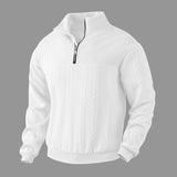 Men’s Jacquard Quarter-Zip Warm Pullover Hoodie | Fall Winter Fashion