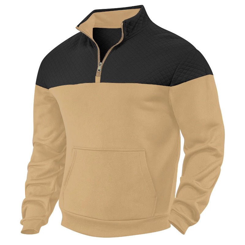 Men’s Heavy Fleece-Lined Zipper Sweater | Warm Winter Stand Collar