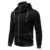 Men’s Sports Leisure Color-Block Hooded Jacket – Slim Fit Cardigan