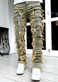 Men’s Ripped Stacked Jeans Pants