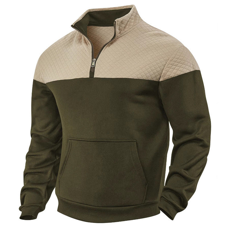 Men’s Heavy Fleece-Lined Zipper Sweater | Warm Winter Stand Collar