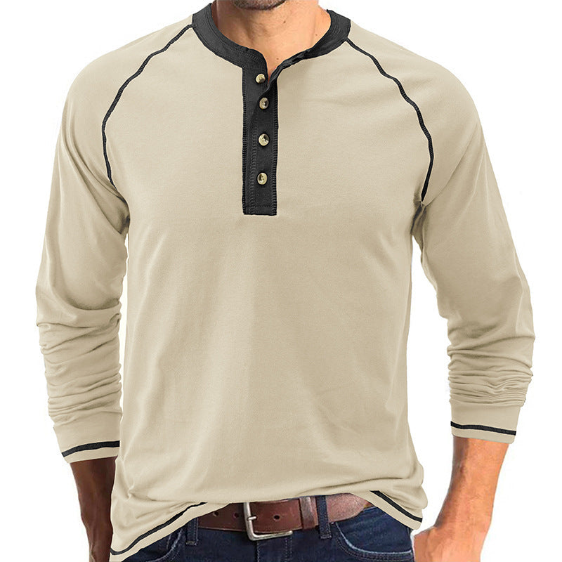 European & American Men’s Long-Sleeved Cotton T-Shirt | Outdoor Style