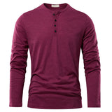 Men’s Solid Color Casual Cotton Long-Sleeved Top | Soft Pullover