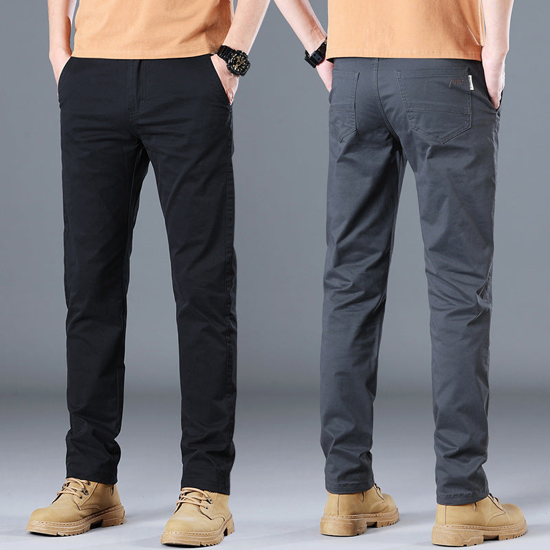 Men’s Casual Cotton Pants – Fashionable, Versatile, Mid-Rise Fit