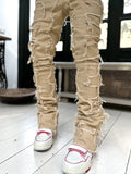 Men’s Ripped Stacked Jeans Pants