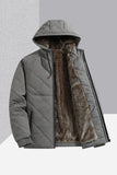 Men’s Winter Fleece Jacket | Thick Cotton Hooded Stand Collar Coat