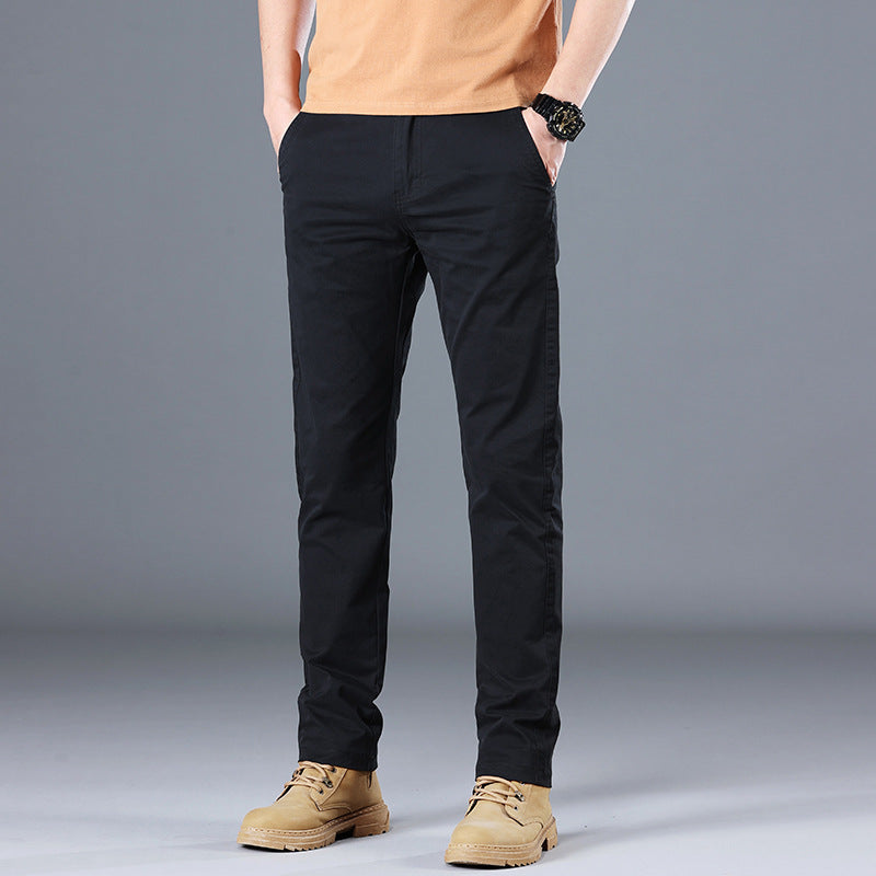 Men’s Casual Cotton Pants – Fashionable, Versatile, Mid-Rise Fit