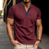 Men’s Fashion Short-Sleeved Polo Shirt | Summer V-Neck T-Shirt Top