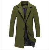 Men’s Solid Color Woolen Coat – Casual Business Autumn Winter Jacket