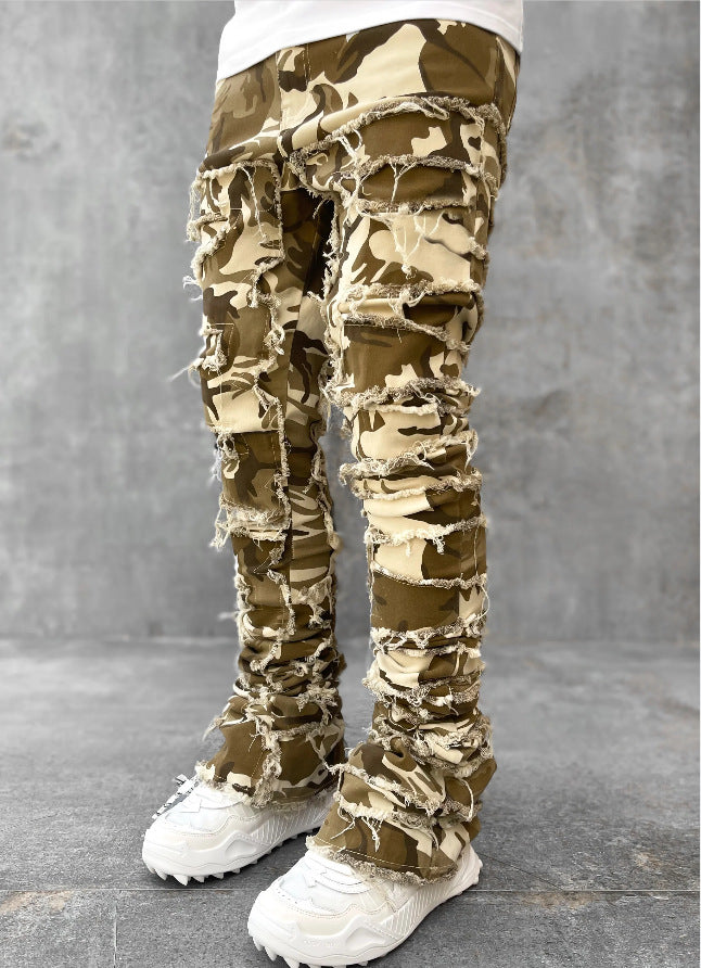Men’s Ripped Stacked Jeans Pants