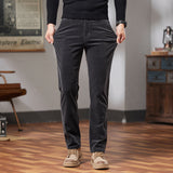 Men’s Slim Fit Corduroy Trousers | Warm Straight Casual Pants