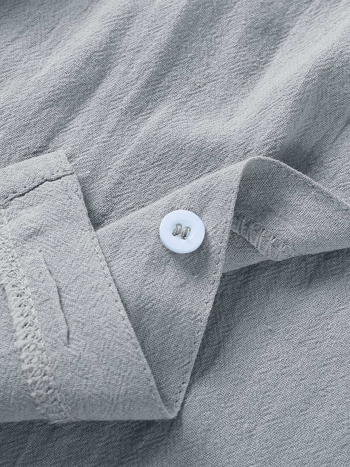 Men's Casual Button Down Short Sleeve Beach Shirt | Summer Cotton Linen Top