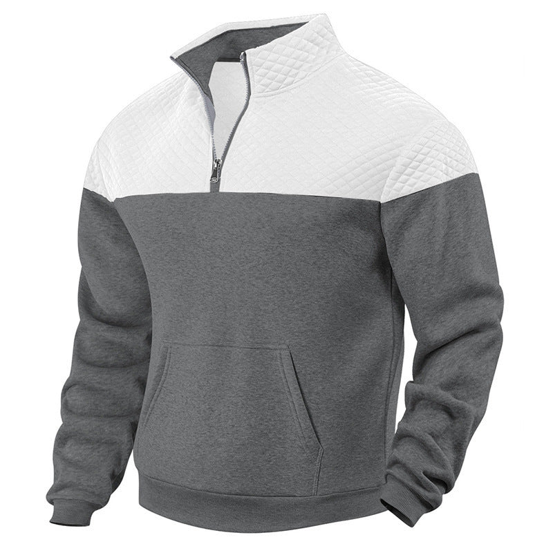 Men’s Heavy Fleece-Lined Zipper Sweater | Warm Winter Stand Collar