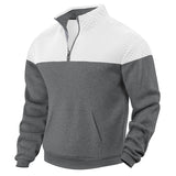 Men’s Heavy Fleece-Lined Zipper Sweater | Warm Winter Stand Collar