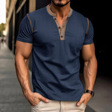 Men’s Fashion Short-Sleeved Polo Shirt | Summer V-Neck T-Shirt Top