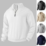 Men’s Jacquard Quarter-Zip Warm Pullover Hoodie | Fall Winter Fashion