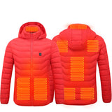 Men’s Heated Puffer Jacket – 9 Heat Zones, Hooded Electric Coat