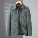Men’s Lightweight Diamond Lattice Cotton-Padded Jacket | Autumn Coat