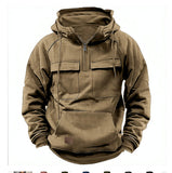 Men's Zip-Up Hoodie Thick Winter Sweatshirt with Drawstring & Pocket