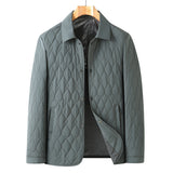 Men’s Lightweight Diamond Lattice Cotton-Padded Jacket | Autumn Coat