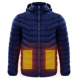 Men’s Heated Puffer Jacket – 9 Heat Zones, Hooded Electric Coat