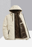 Men’s Winter Fleece Jacket | Thick Cotton Hooded Stand Collar Coat