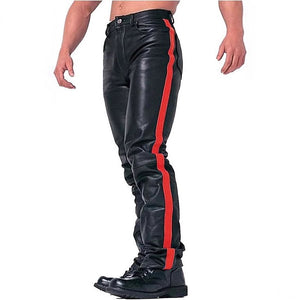 Trendy Nightclub Skinny Motorcycle PU Leather Casual Trousers