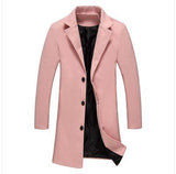 Men’s Solid Color Woolen Coat – Casual Business Autumn Winter Jacket